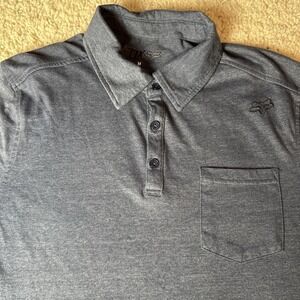 Fox Racing Polo Shirt Mens Size Medium Gray Short Sleeve Motorcycle Motto Active